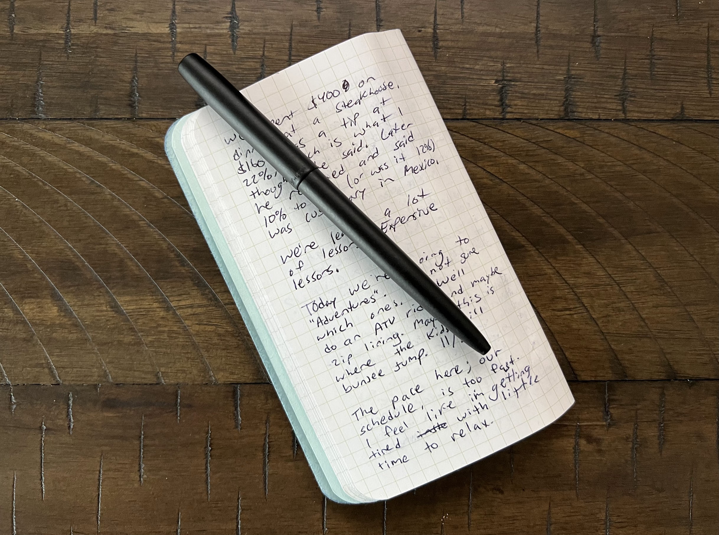 Handwritten Notebook and a Fisher Space Pen